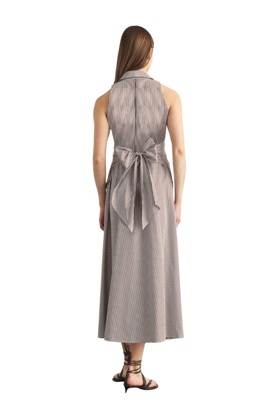 Hannah Dress in Acorn/Optic White