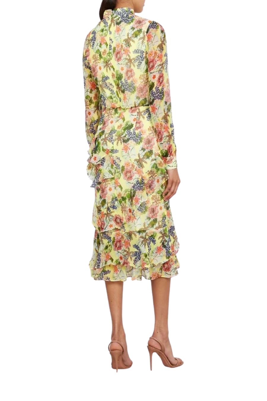 Isa Ruffle Dress in Plumeria Lemon