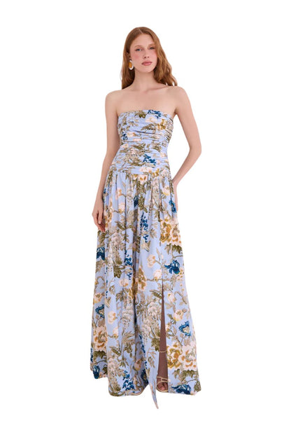 Montreal Gown in Flora Meadow Light Blue