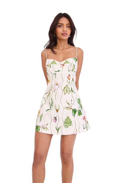 Cherry Mini Dress in Flora Trail Ivory