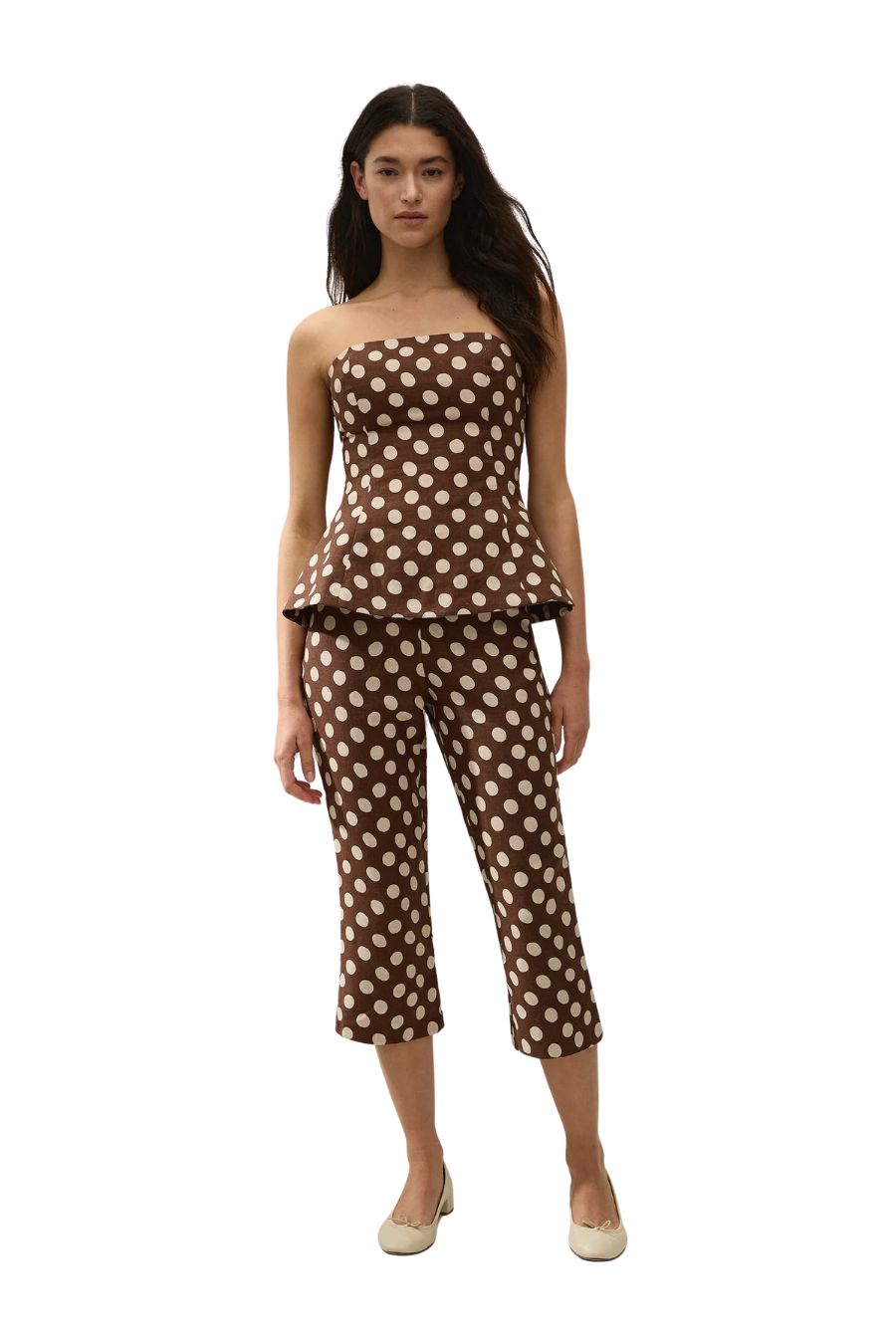 Valeria Capri Pant in Cioccolato Dot