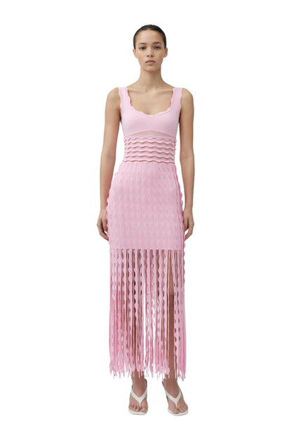 Brionne Scalloped Midi Dress in Daisy