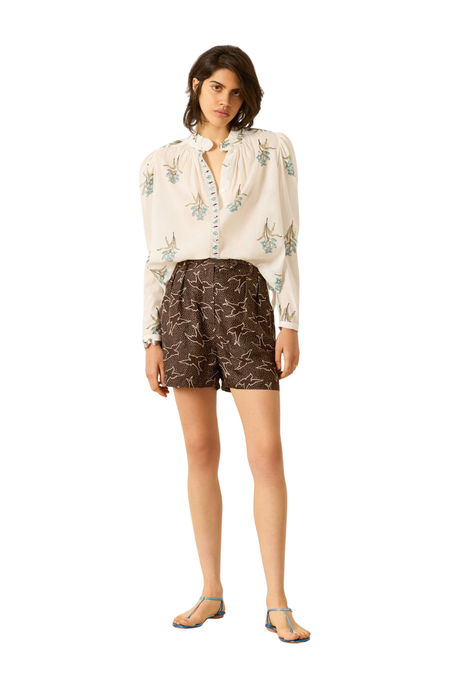 Artemis Sky Mist Flower Shirt