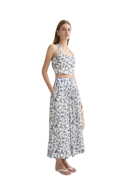Rue Halter Top in Blue Baroque