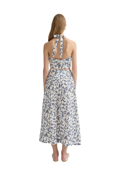Rue Halter Top in Blue Baroque
