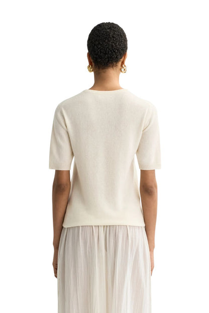 Short Sleeve Crewneck in Feather White