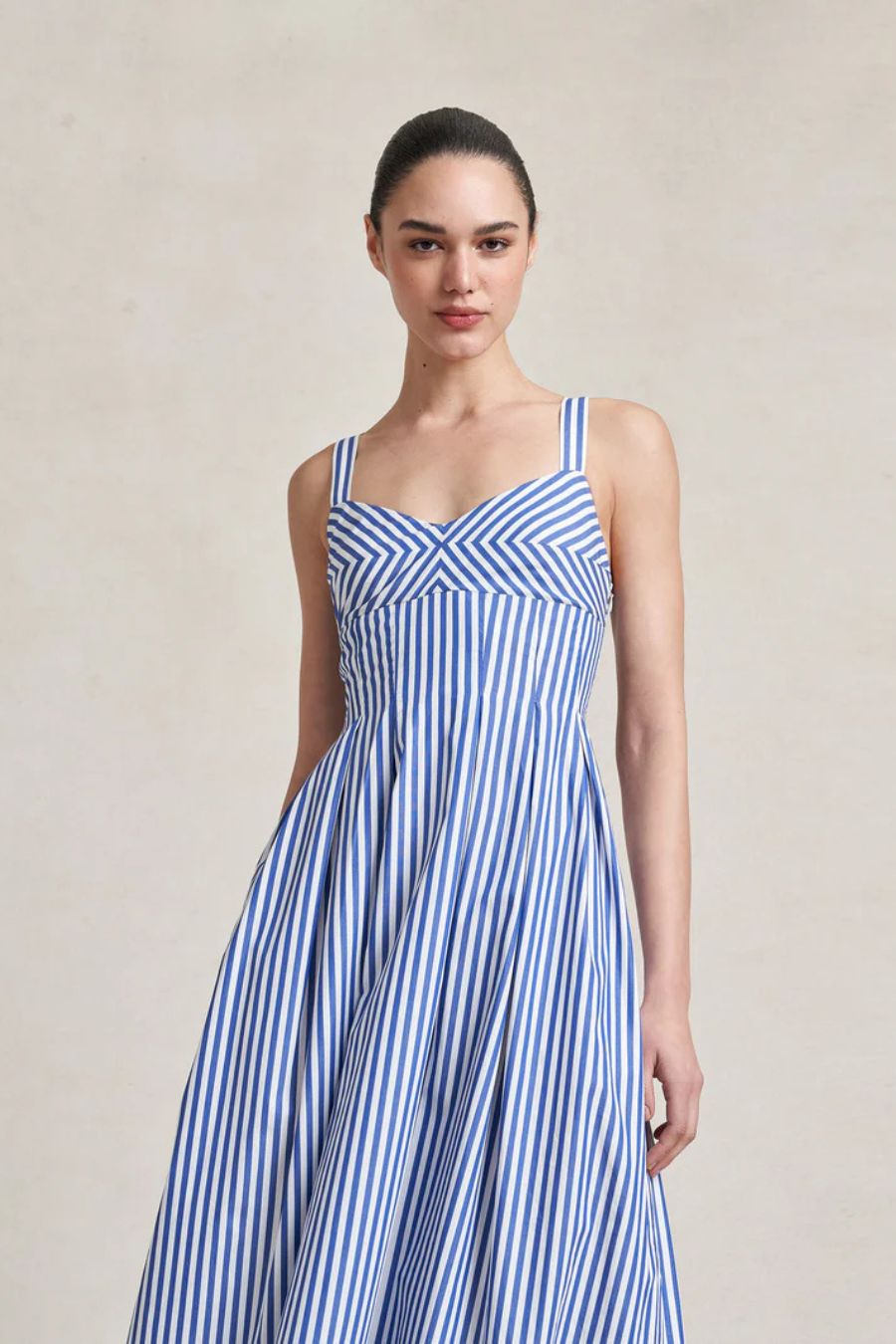 Madeline Dress in Cobalt/White