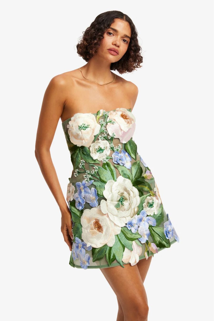 Roselle Embellished Bustier Mini in Blossom