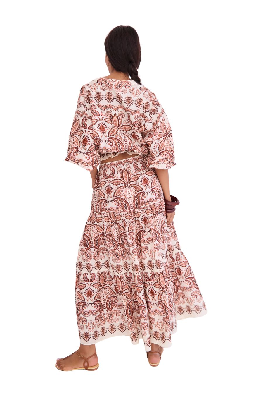Melanie Skirt in Palm Paisley Ivory