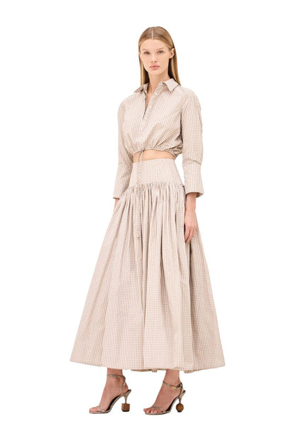 Mazi Top in Tan/White