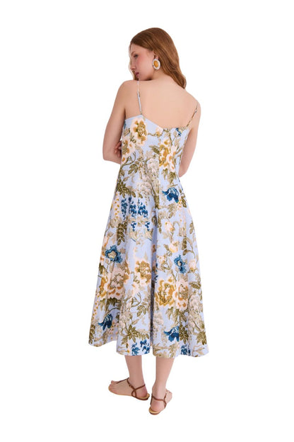 Cherry Dress in Flora Meadow Light Blue