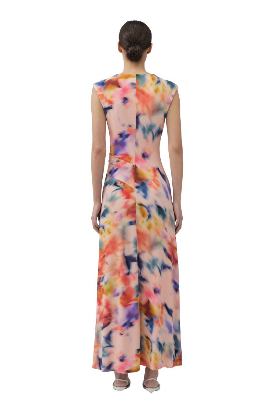Acacia Draped Jersey Midi Dress in Daisy Multi