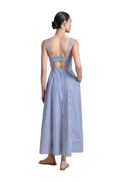 Madeline Dress in Cobalt/White