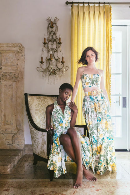 Rashida Dress in Flora Meadow Ivory
