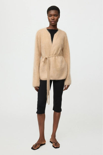 Brushed Cardigan in Camel