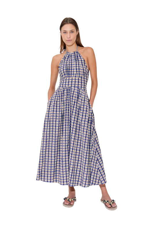 Halter in the Name of Love in Navy Check