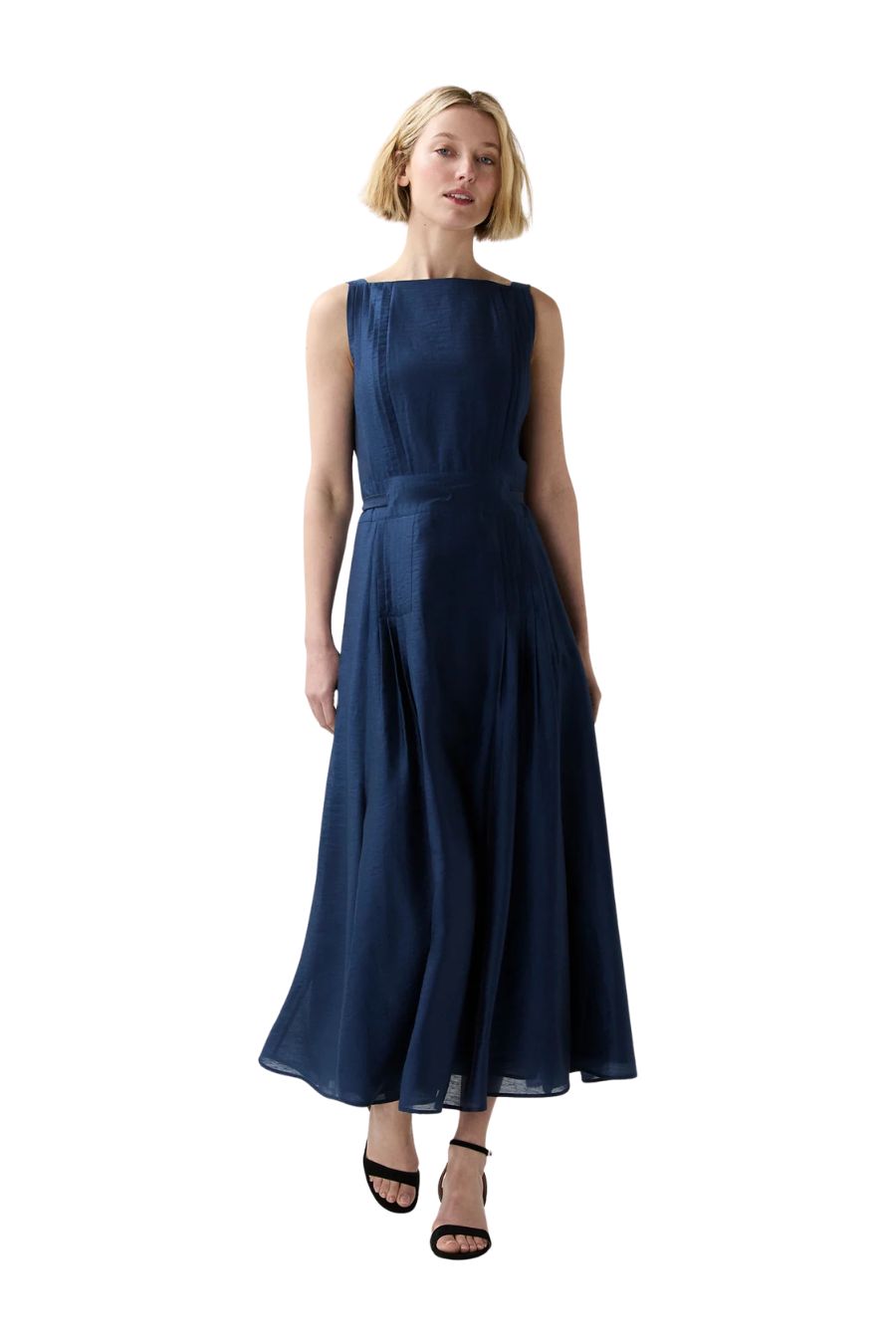 Rose Dress in Marine Featherweight Faille