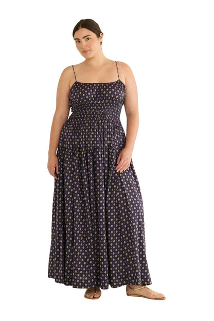 Safia Dress in Navy Cadiz Foulard