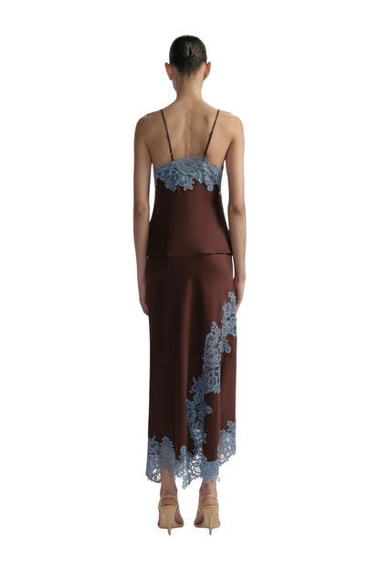 Olivia Skirt in Ganache/French Blue