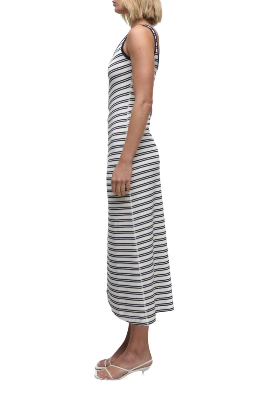Becker Jersey Midi Dress in Midnight Stripe