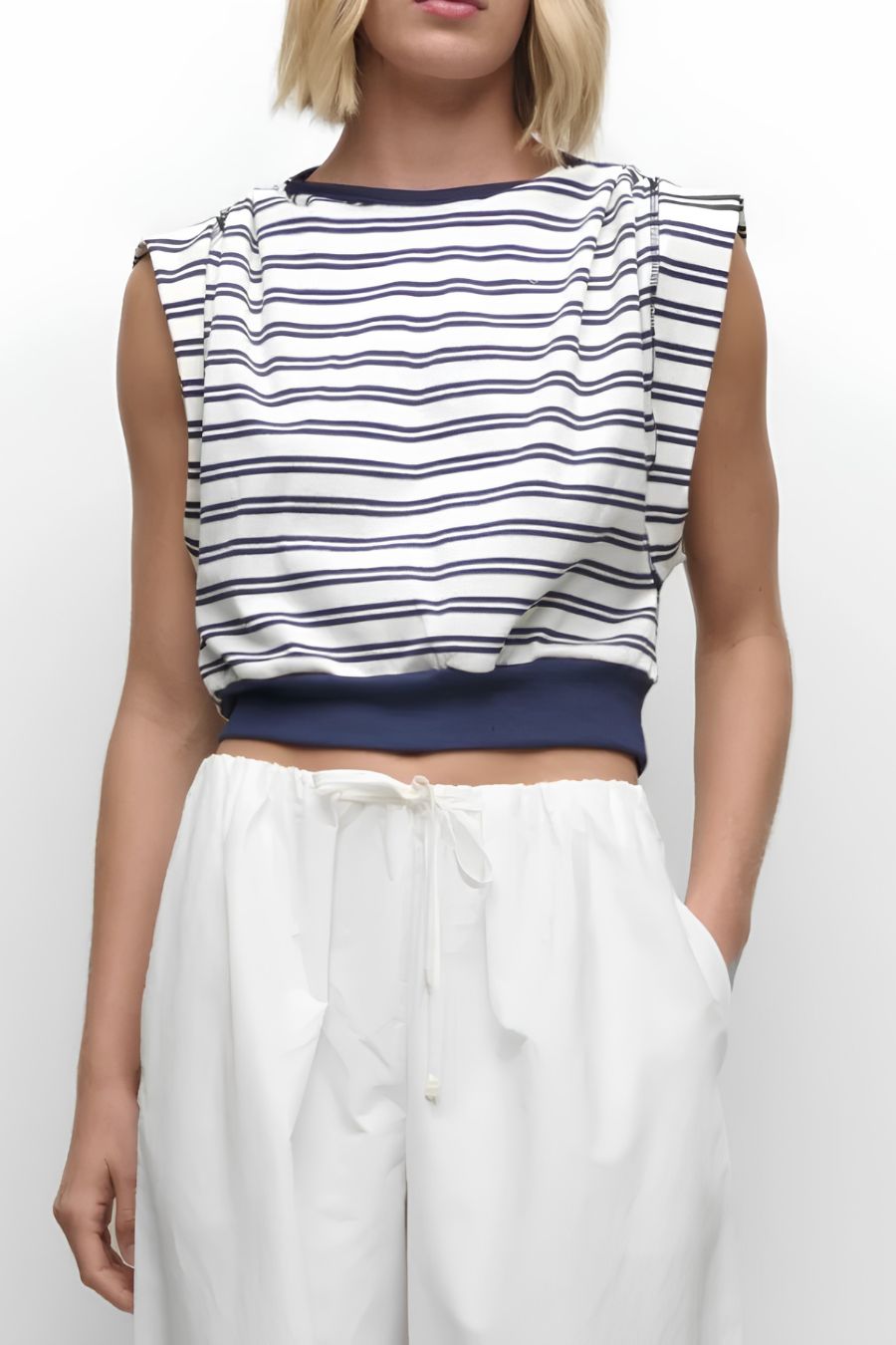 Joie Cotton Jersey Top in Midnight Stripe