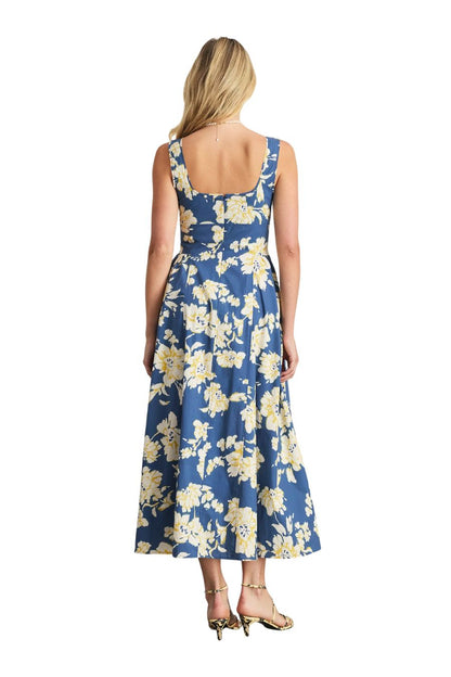 Cadence Dress in French Blue Multi