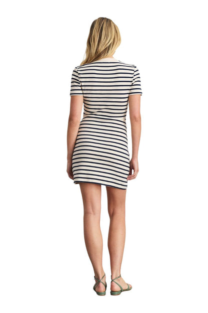 Striped Cody Dress in Cream/Classic Navy