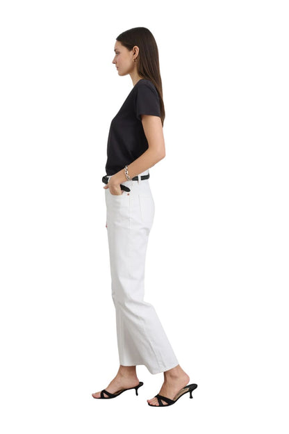 Jane Mid Rise Straight Jean in Shiro White Wash