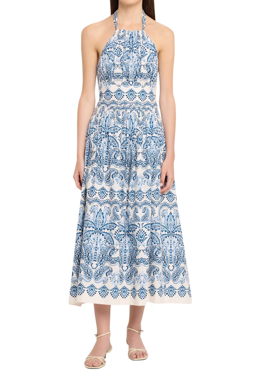 Denise Dress in Palm Paisley Sky
