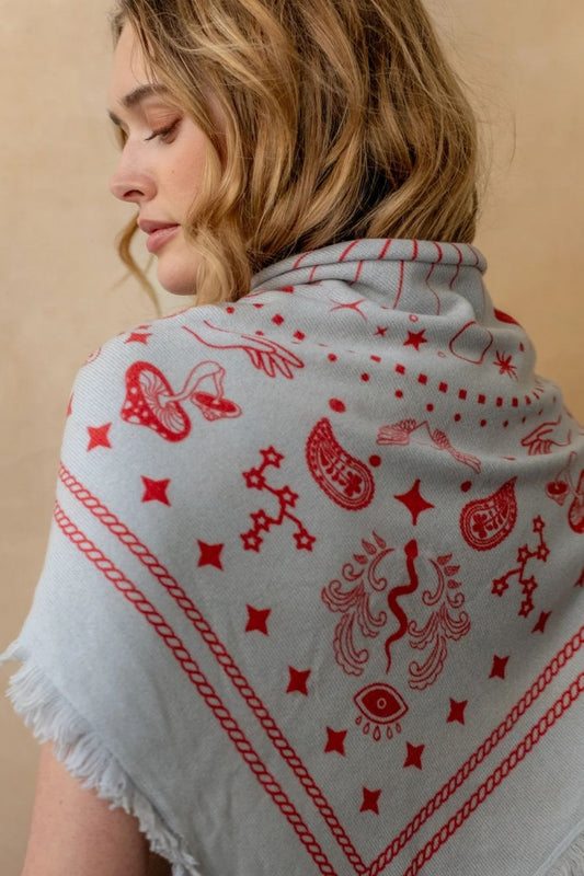 Cosmic Rodeo Azure Cashmere Wrap