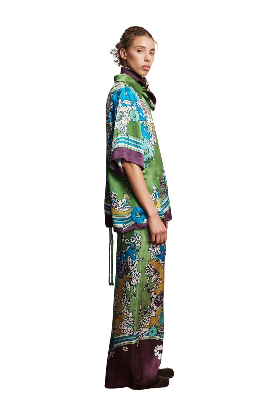 Nanci Silk Pant in Multi