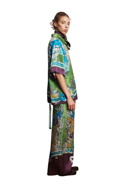 Nanci Silk Pant in Multi