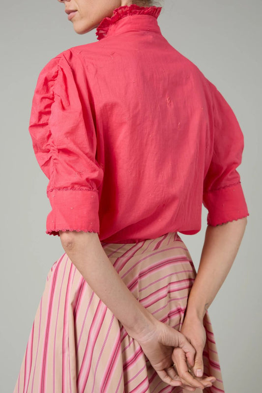 Vita in Wild Flower Embroidered Raspberry