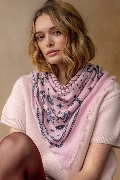 Cosmic Rodeo Pink/Navy Cashmere Wrap