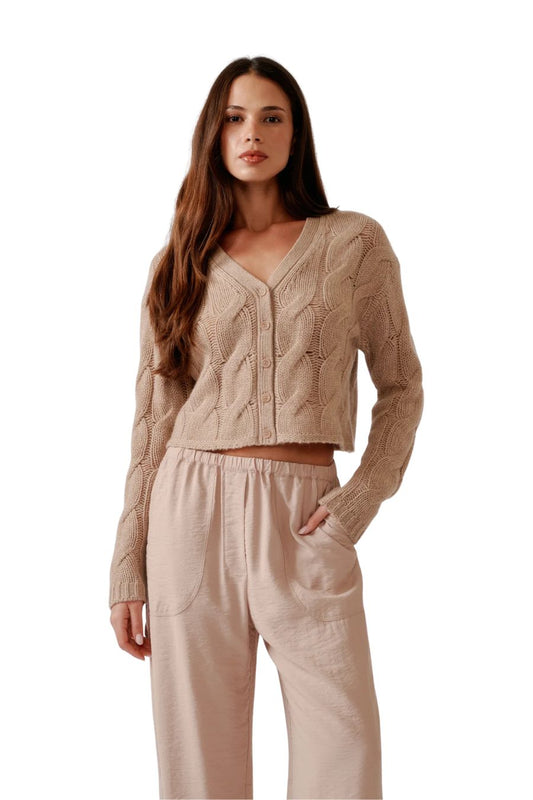 Jolie Cashmere Cardigan in Dune