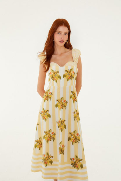 Lemon Birds Multicolor Cropped Dress in Multi