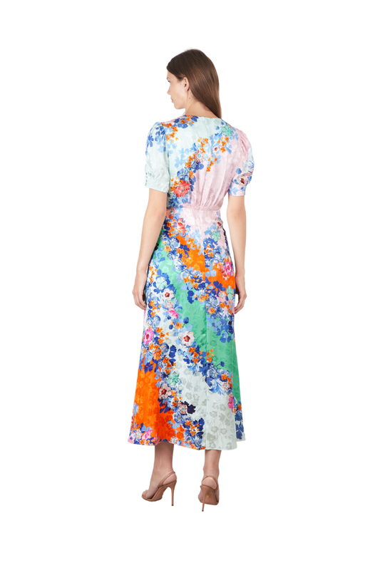 Lea Long Dress in Papaver Cascade