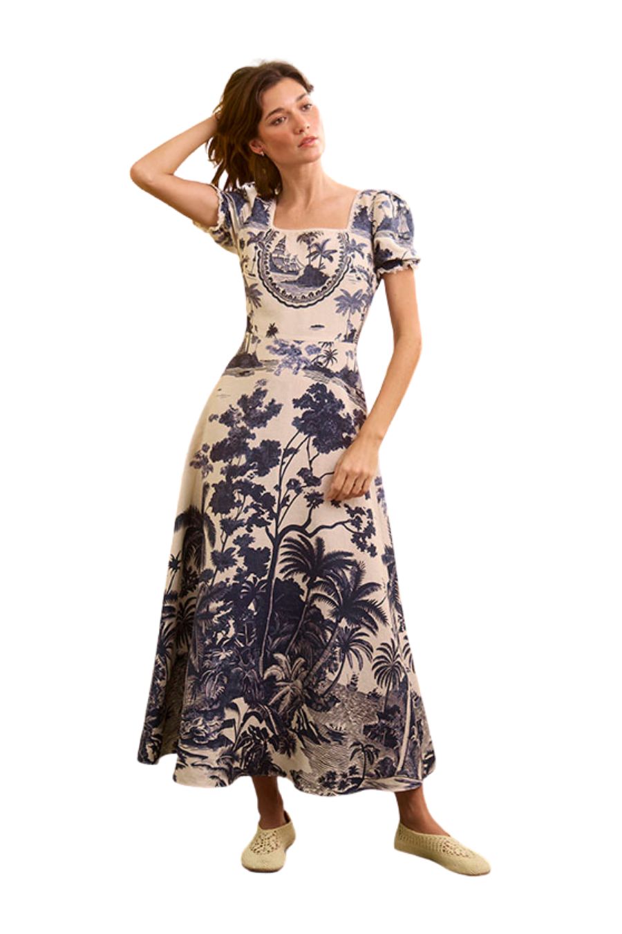 Cecily Dress in Bermuda Toile