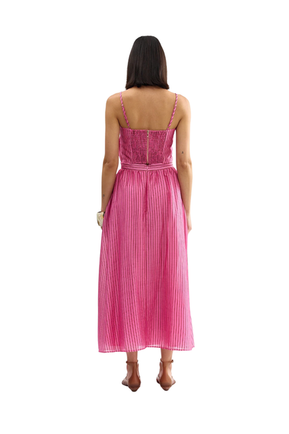 Calla Skirt in Poppy Bark Stripe