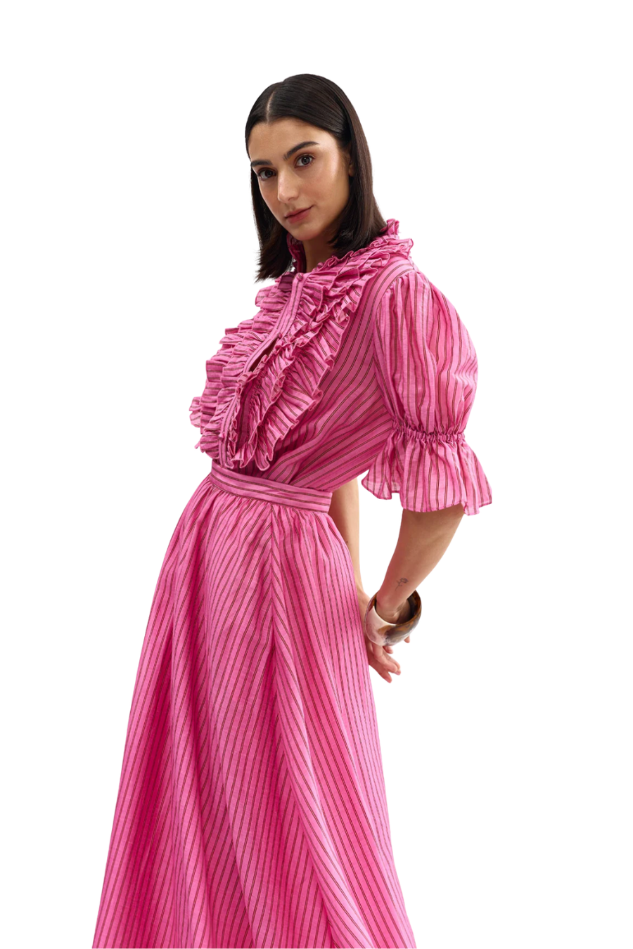 Calla Skirt in Poppy Bark Stripe