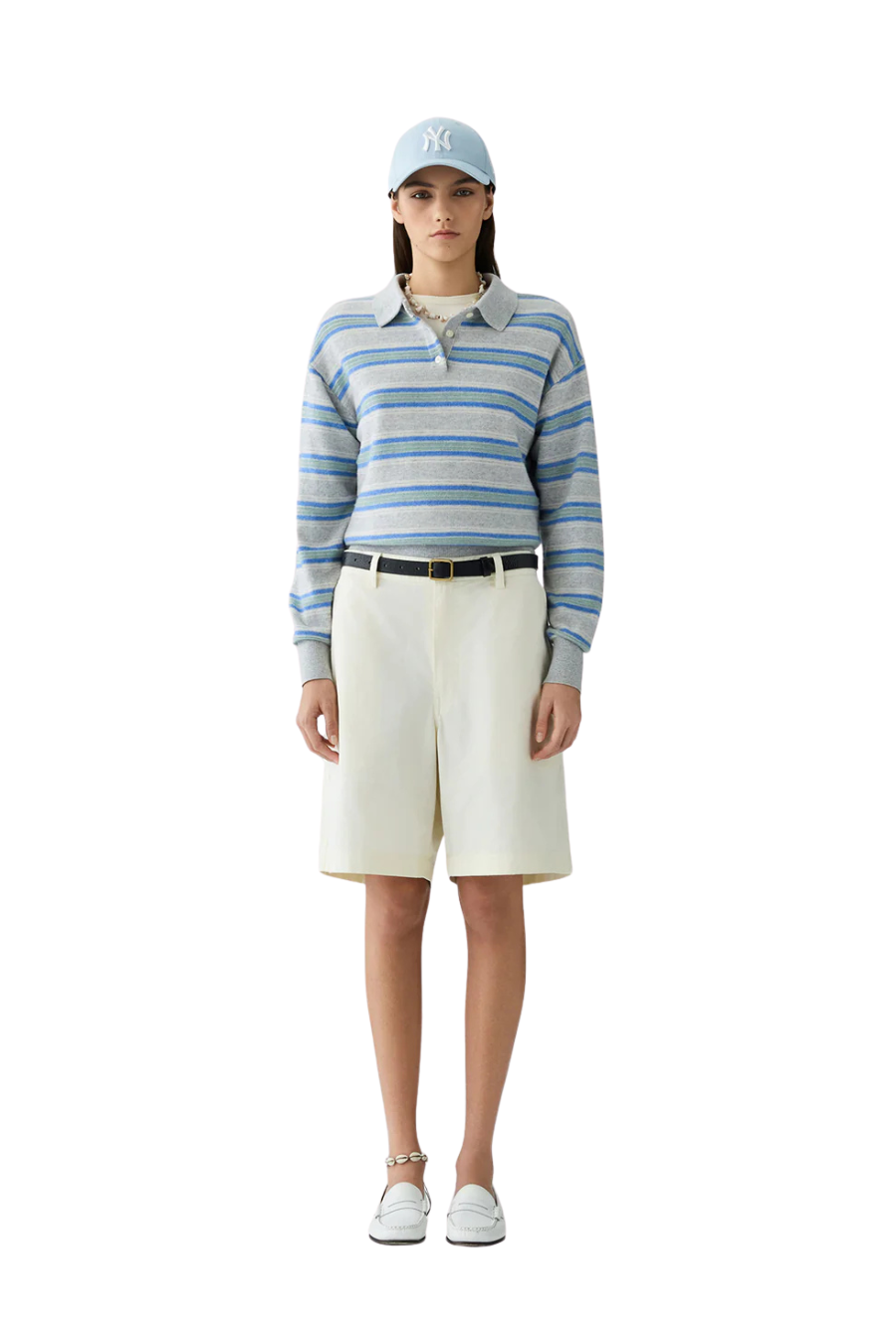Collegiate Stripe Polo in Stone Combo