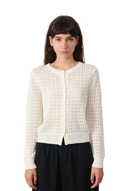 Emma Crochet Cardigan in Off White