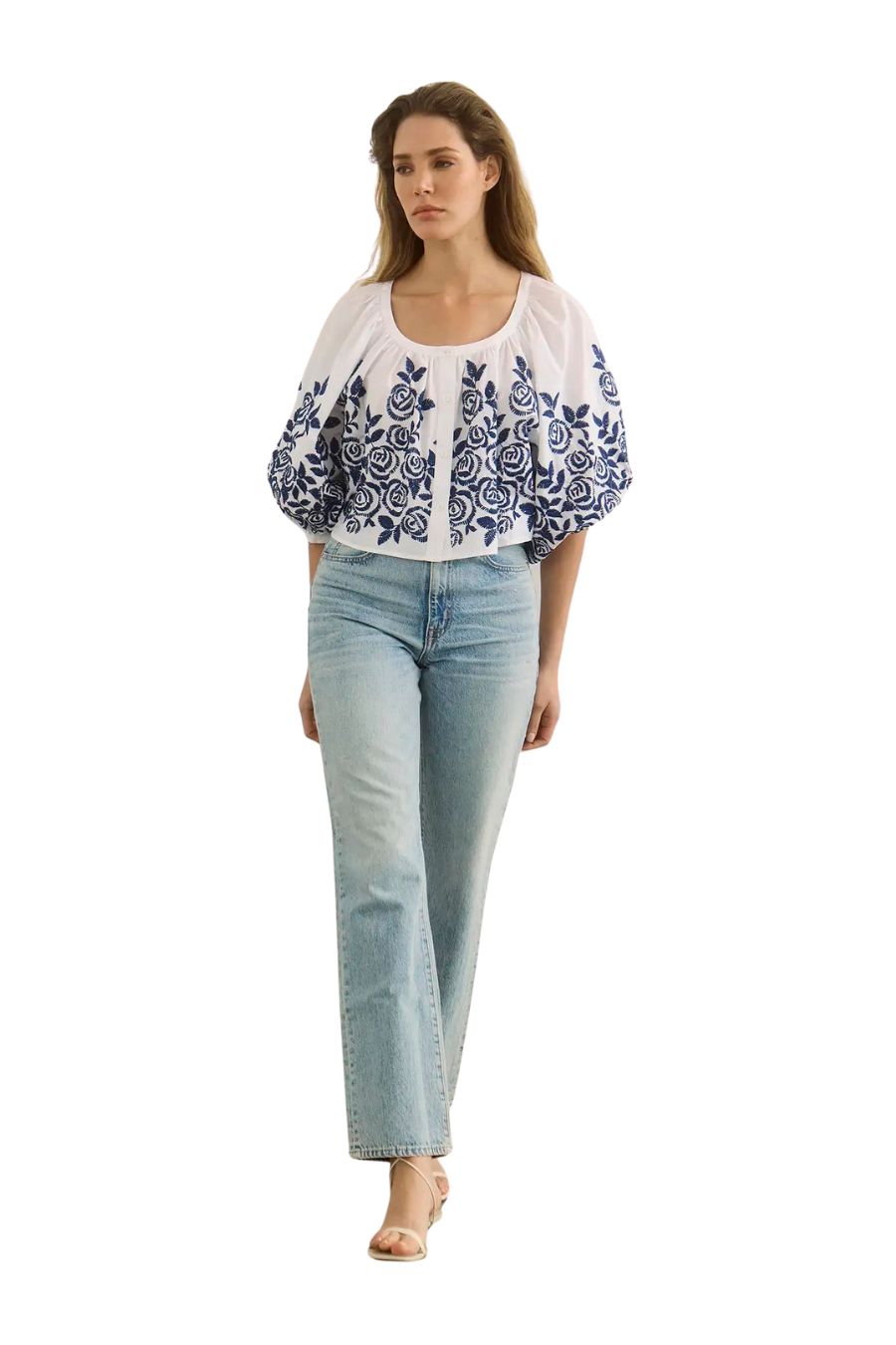 Marie Top in White Rose Fence