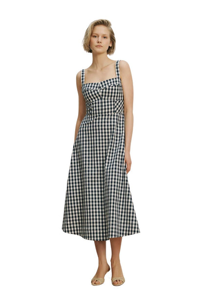 Aila Dress in Navy/Dove