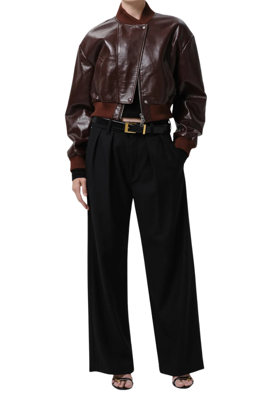Camille Moto Jacket In Burgundy