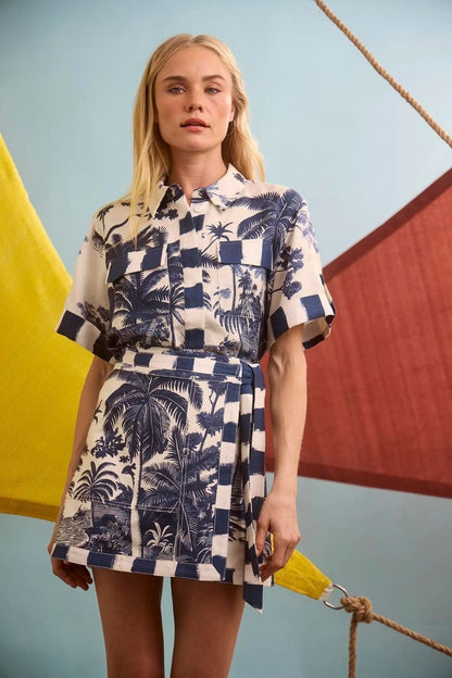 Bay Skirt in Bermuda Toile