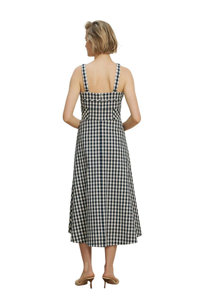Aila Dress in Navy/Dove