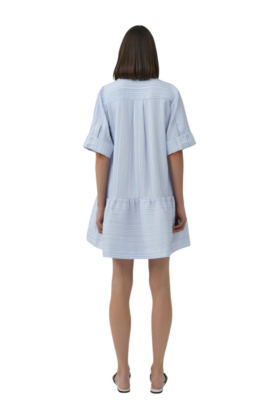 Cris Cotton Shirt Dress in Blue Stripe