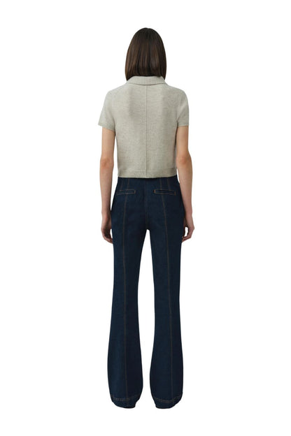 Twila Short Sleeve Polo in Stone
