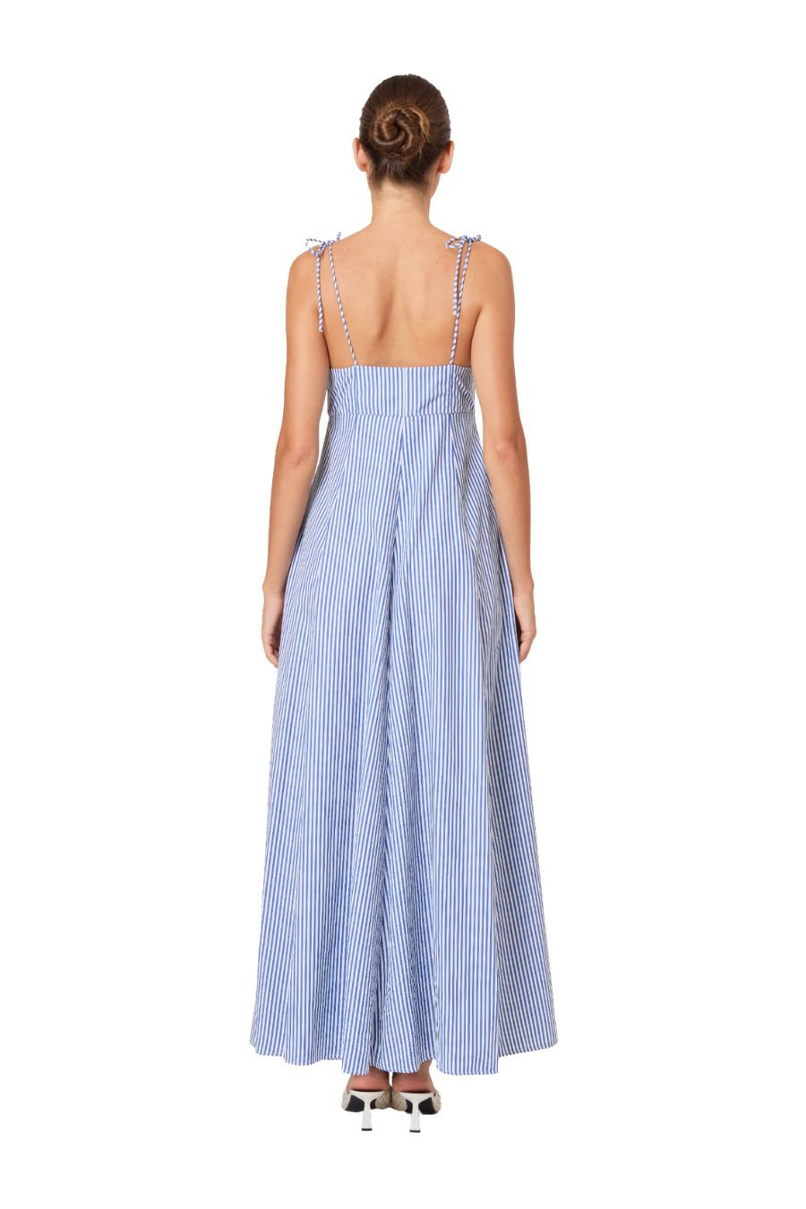 High Garden Maxi Dress in Blue Stripe